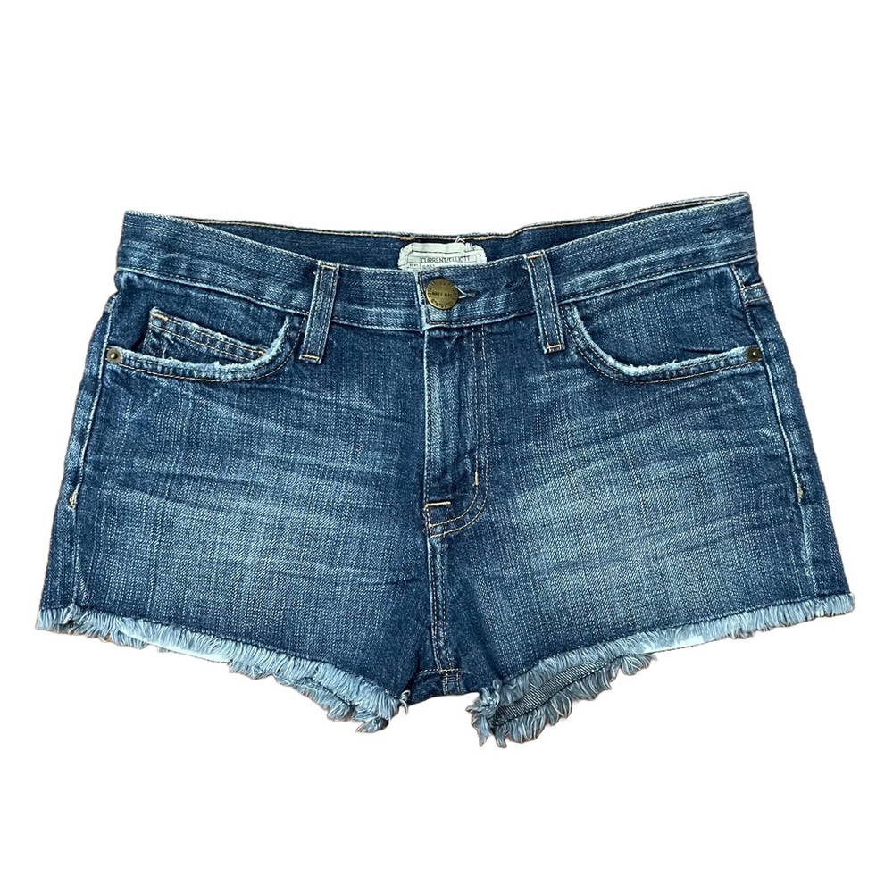 Current/Elliott Boyfriend Denim Frayed Hem Cutoff Jean Shorts‎